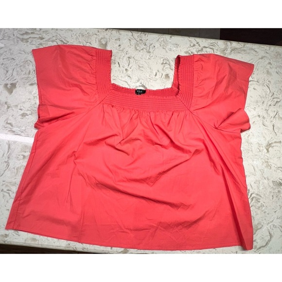 NWT Rails Sonora Top Women's XXL Spiced Coral Smocked Ruffle Sleeve Organic - Picture 6 of 12